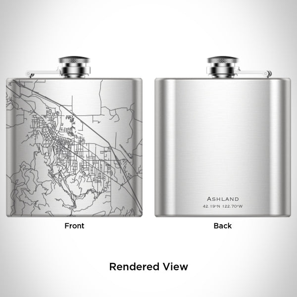 Ashland - Oregon Map Hip Flask