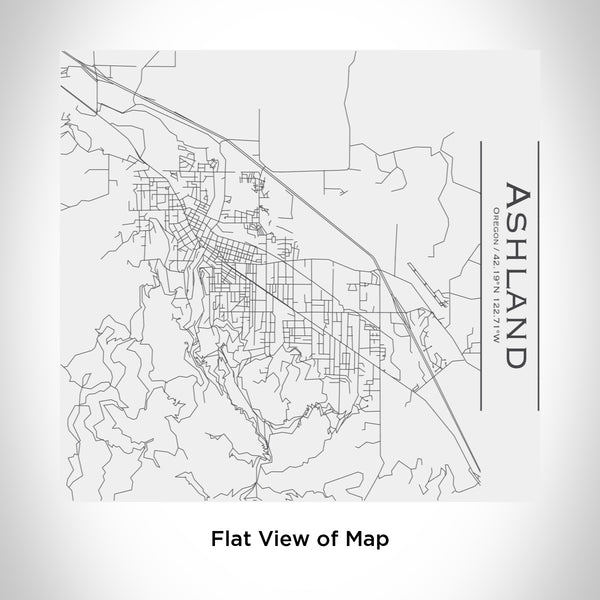 Rendered View of Ashland Oregon Map Engraving on 17oz Stainless Steel Insulated Tumbler in White