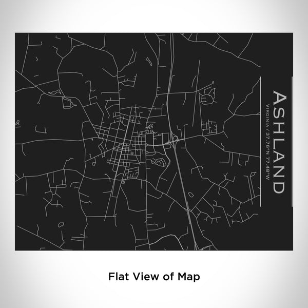 Rendered View of Ashland Virginia Map Engraving on 20oz Stainless Steel Insulated Bottle with Bamboo Top in Black