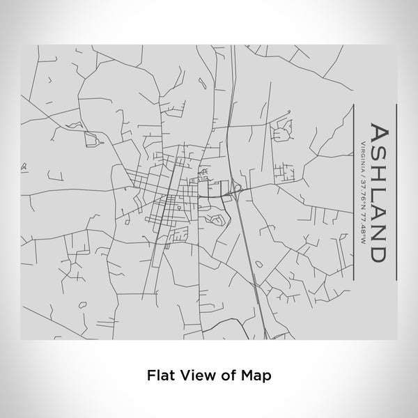 Rendered View of Ashland Virginia Map Engraving on 20oz Stainless Steel Insulated Bottle with Bamboo Top