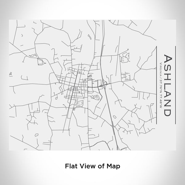 Rendered View of Ashland Virginia Map Engraving on 20oz Stainless Steel Insulated Bottle with Bamboo Top in White