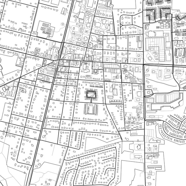 Ashland Virginia Map Print in Classic Style Zoomed In Close Up Showing Details