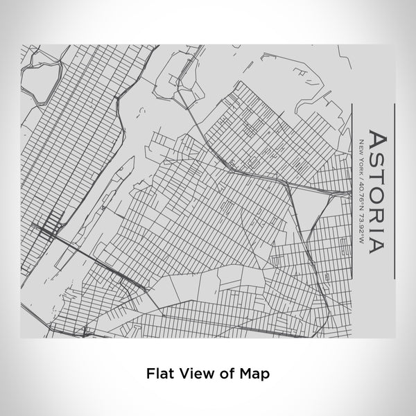 Rendered View of Astoria New York Map Engraving on 20oz Stainless Steel Insulated Bottle with Bamboo Top
