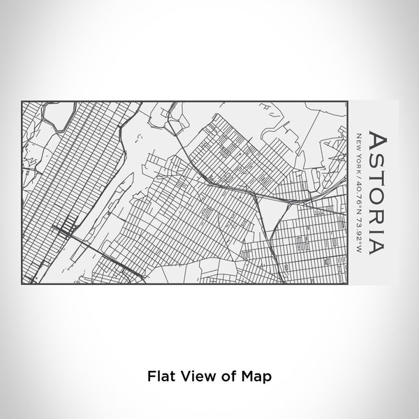 Rendered View of Astoria New York Map Engraving on 17oz Stainless Steel Insulated Cola Bottle in White