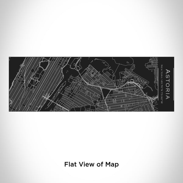 Rendered View of Astoria New York Map Engraving on 10oz Stainless Steel Insulated Cup with Sliding Lid in Black