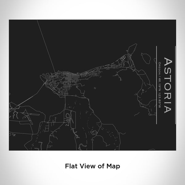 Astoria - Oregon Map Bottle with Bamboo Top in Matte Black