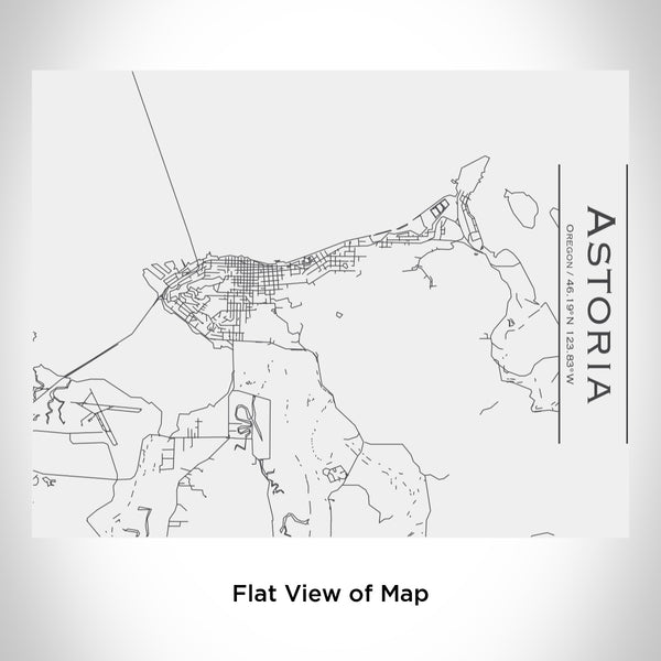 Rendered View of Astoria Oregon Map Engraving on 20oz Stainless Steel Insulated Bottle with Bamboo Top in White