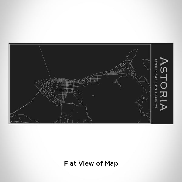 Astoria - Oregon Map Insulated Bottle in Matte Black