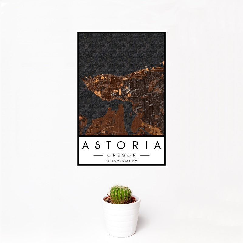 Astoria - Oregon Map Print in Ember