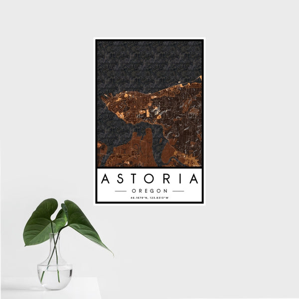 Astoria - Oregon Map Print in Ember