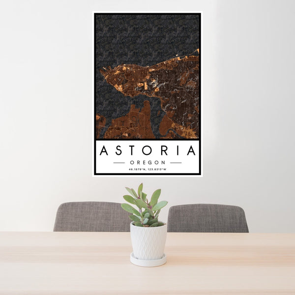 Astoria - Oregon Map Print in Ember