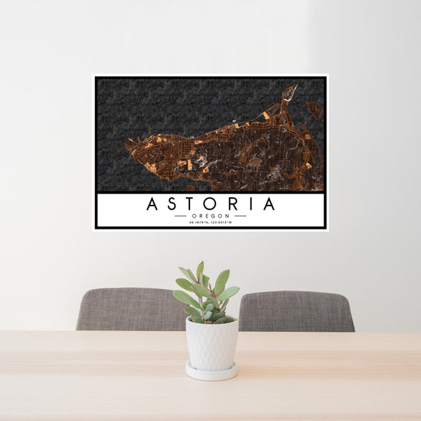 Astoria - Oregon Map Print in Ember