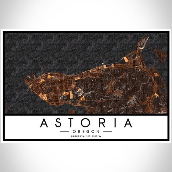 Astoria - Oregon Map Print in Ember