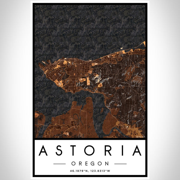 Astoria - Oregon Map Print in Ember