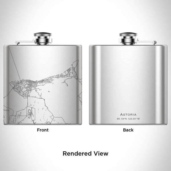 Astoria - Oregon Map Hip Flask