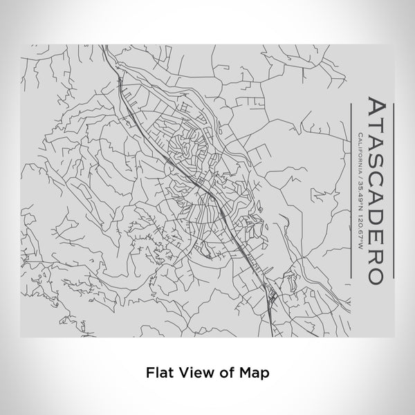 Rendered View of Atascadero California Map Engraving on 20oz Stainless Steel Insulated Bottle with Bamboo Top