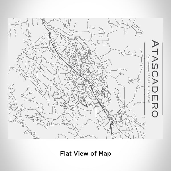 Rendered View of Atascadero California Map Engraving on 20oz Stainless Steel Insulated Bottle with Bamboo Top in White