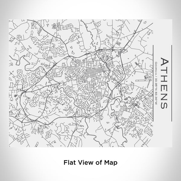 Rendered View of Athens Georgia Map Engraving on 20oz Stainless Steel Insulated Bottle with Bamboo Top in White