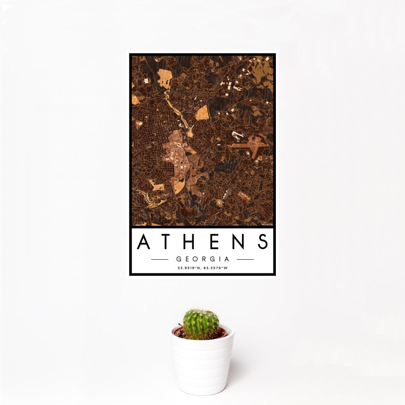 Athens - Georgia Map Print in Ember