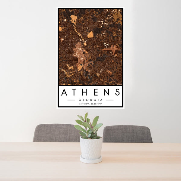 Athens - Georgia Map Print in Ember
