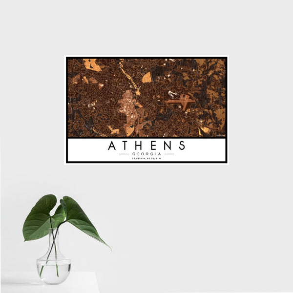 Athens - Georgia Map Print in Ember