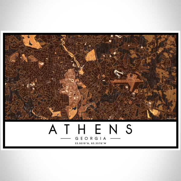 Athens - Georgia Map Print in Ember