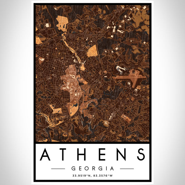 Athens - Georgia Map Print in Ember
