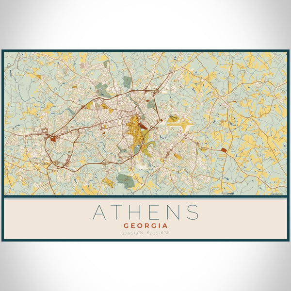 Athens - Georgia Map Print in Woodblock