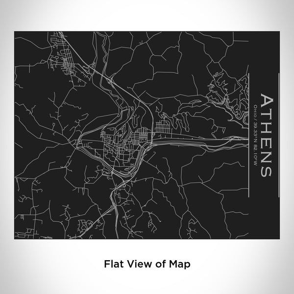 Athens - Ohio Map Bottle with Bamboo Top in Matte Black