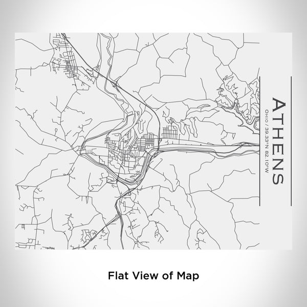 Rendered View of Athens Ohio Map Engraving on 20oz Stainless Steel Insulated Bottle with Bamboo Top in White