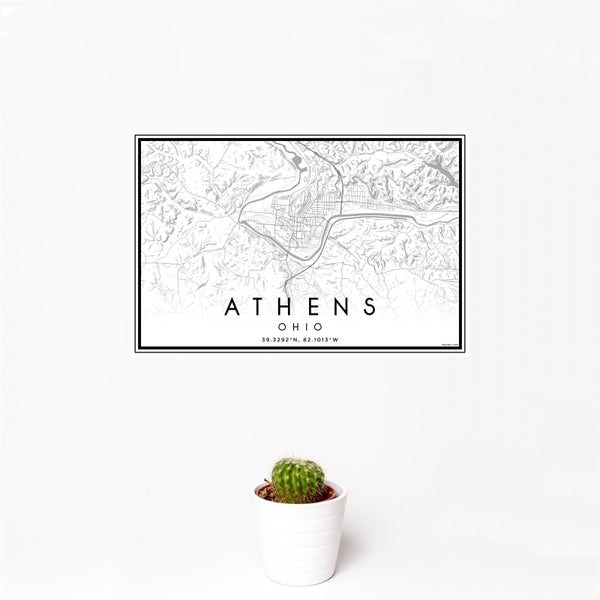 Athens - Ohio Classic Map Print