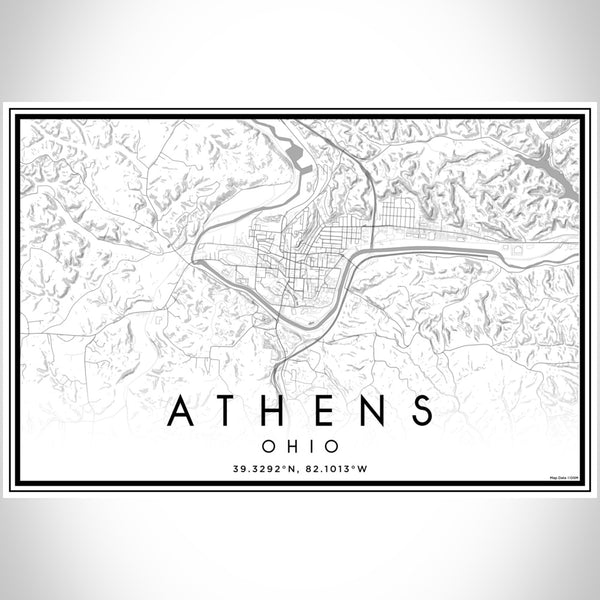 Athens - Ohio Classic Map Print