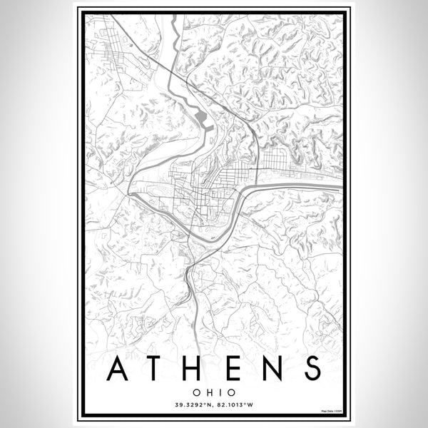 Athens - Ohio Classic Map Print