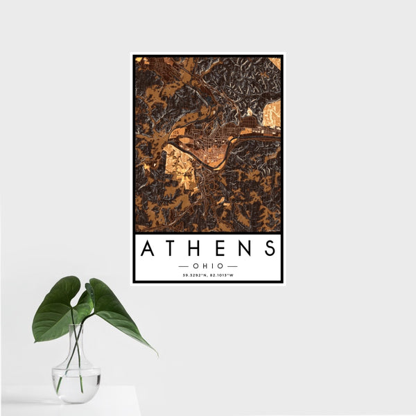 Athens - Ohio Map Print in Ember