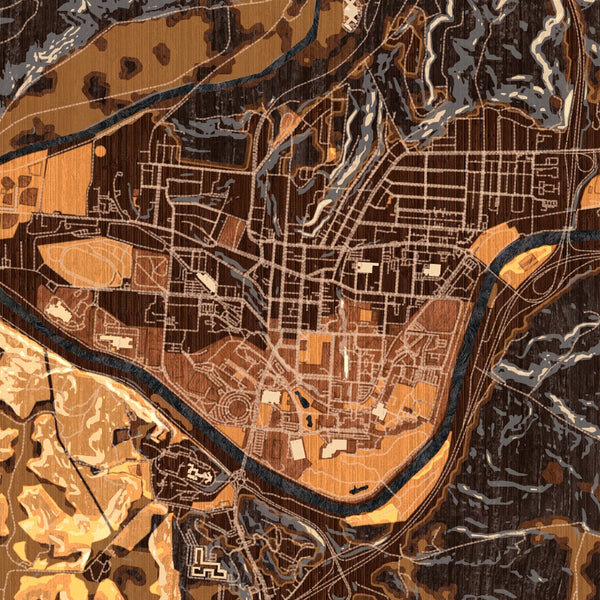 Athens - Ohio Map Print in Ember