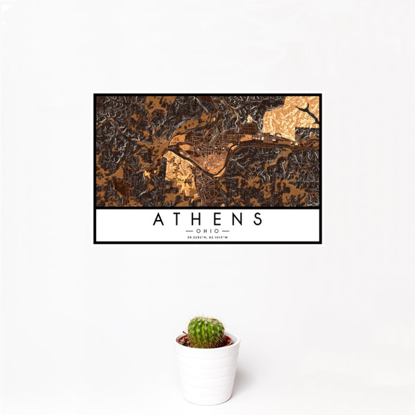 Athens - Ohio Map Print in Ember