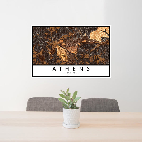 Athens - Ohio Map Print in Ember
