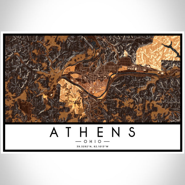 Athens - Ohio Map Print in Ember