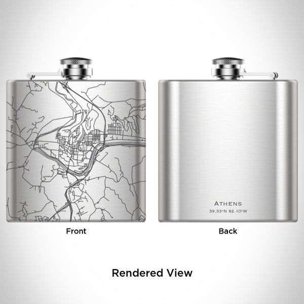 Athens - Ohio Map Hip Flask