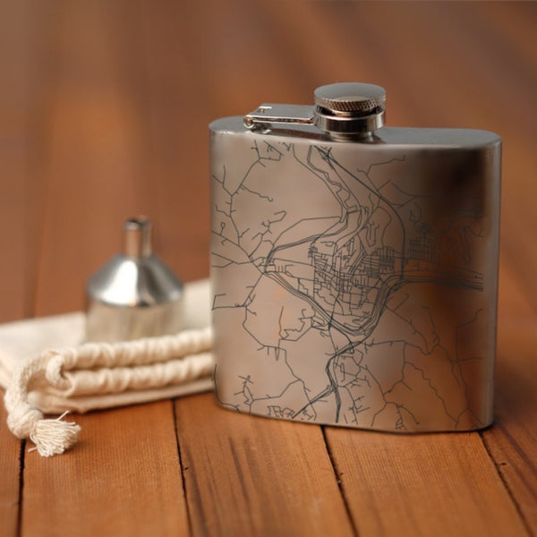 Athens - Ohio Map Hip Flask