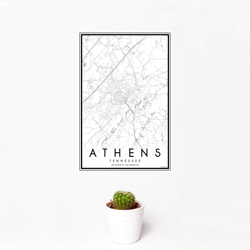 Athens - Tennessee Classic Map Print