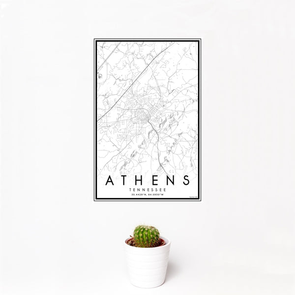 Athens - Tennessee Classic Map Print