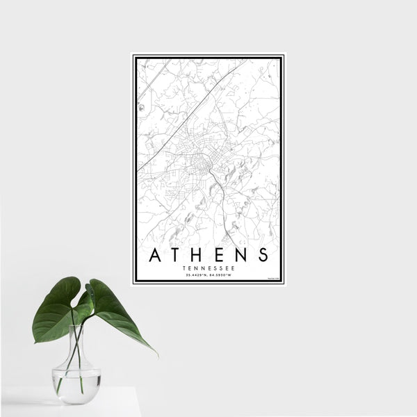 Athens - Tennessee Classic Map Print