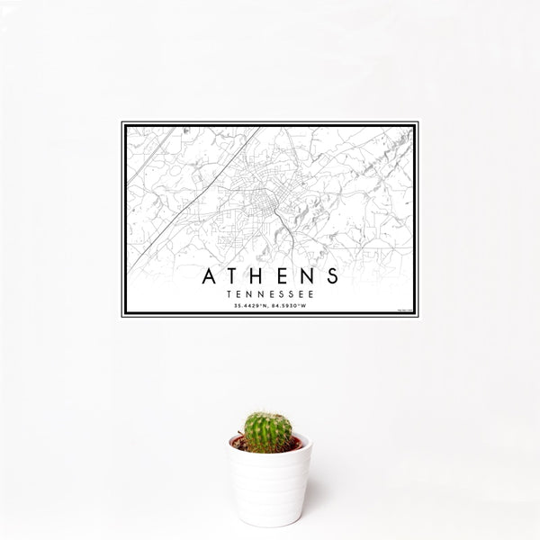 Athens - Tennessee Classic Map Print