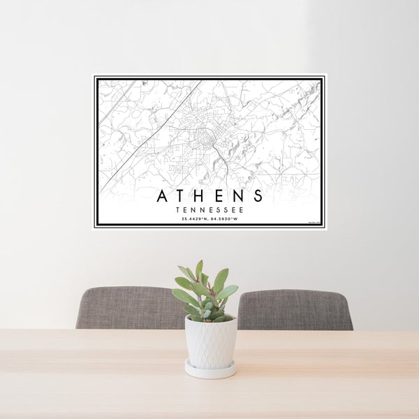 Athens - Tennessee Classic Map Print