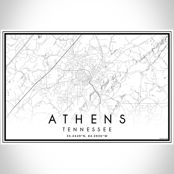 Athens - Tennessee Classic Map Print