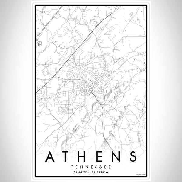 Athens - Tennessee Classic Map Print