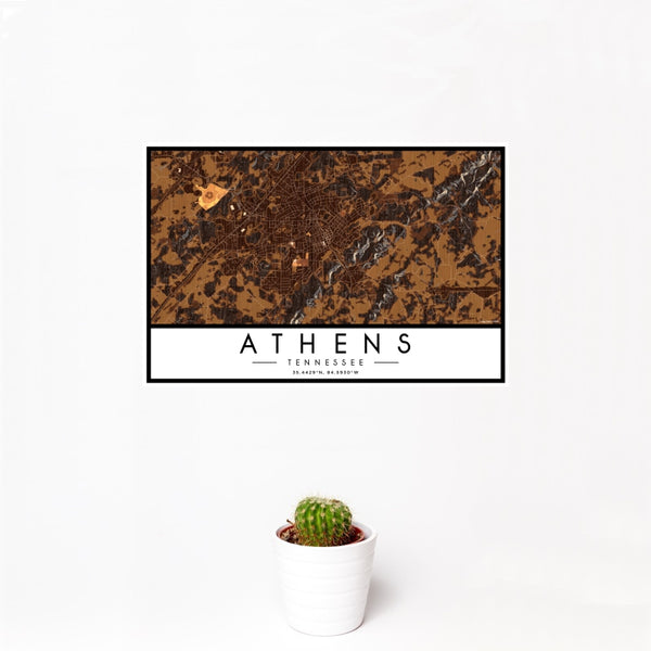 Athens - Tennessee Map Print in Ember