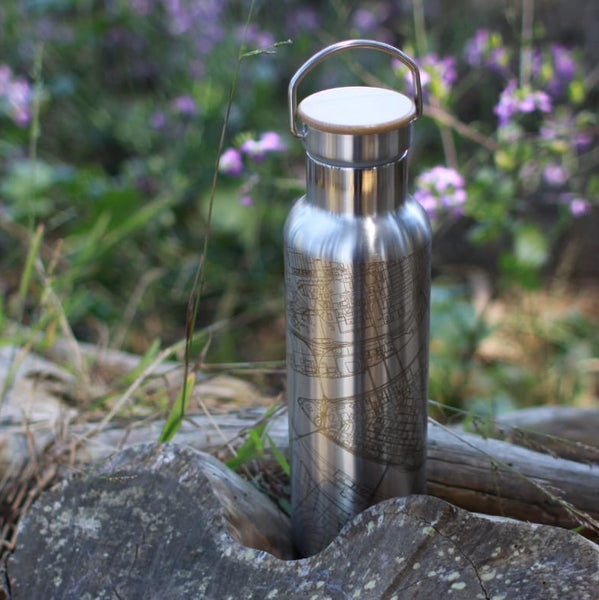 Athens - Texas Map Bottle with Bamboo Top