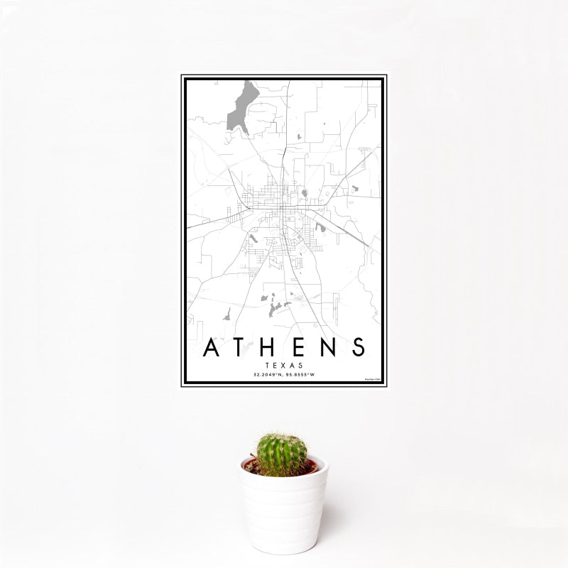 Athens - Texas Classic Map Print